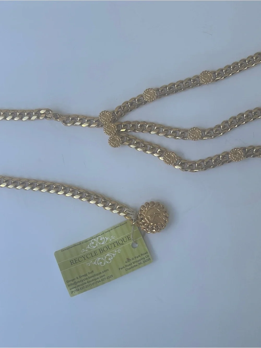 St.John Triple Strand Curb Chain Belt